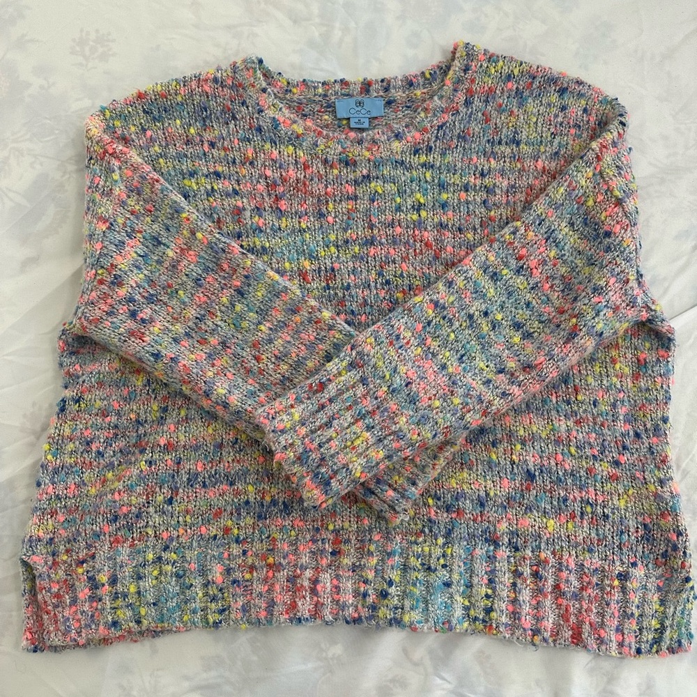 CeCe Sweater Multicolor Funky Baggy Size Medium